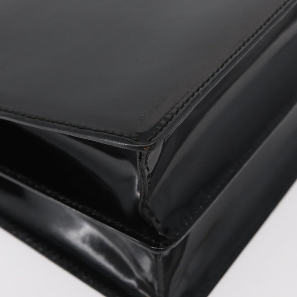 GUCCI Hand Bag Patent leather Black Silver 018 123 1003 Auth 138124