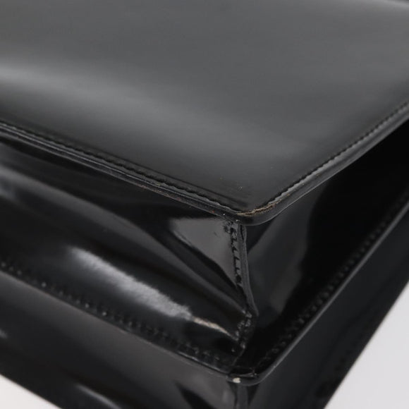 GUCCI Hand Bag Patent leather Black Silver 018 123 1003 Auth 138124