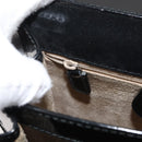 GUCCI Hand Bag Patent leather Black Silver 018 123 1003 Auth 138124-12