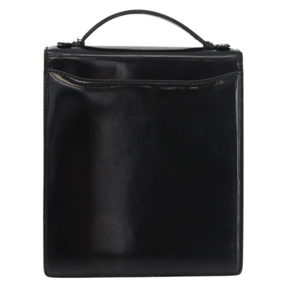 GUCCI Hand Bag Patent leather Black Silver 018 123 1003 Auth 138124