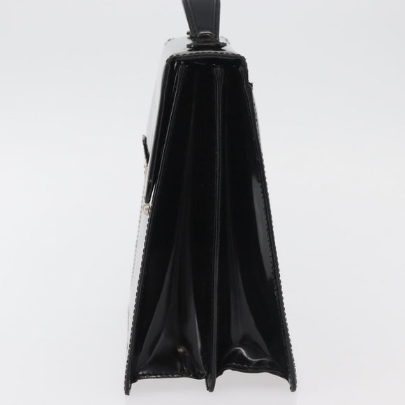 GUCCI Hand Bag Patent leather Black Silver 018 123 1003 Auth 138124