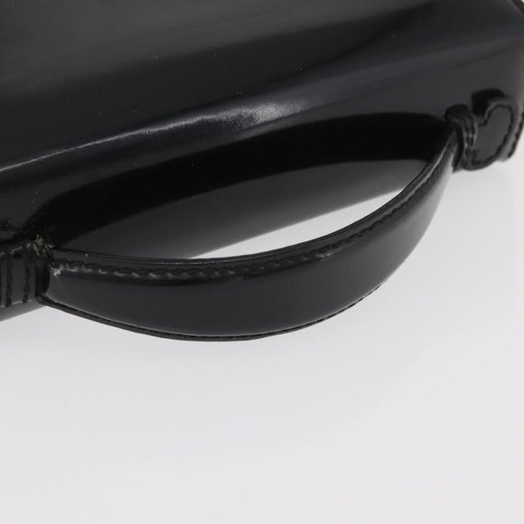 GUCCI Hand Bag Patent leather Black Silver 018 123 1003 Auth 138124