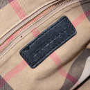 BURBERRY Nova Check Tote Bag Leather Beige Gold Auth 138125-19