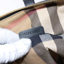 BURBERRY Nova Check Tote Bag Leather Beige Gold Auth 138125-12