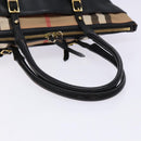 BURBERRY Nova Check Tote Bag Leather Beige Gold Auth 138125-7