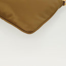PRADA Clutch Bag Nylon Beige Gold Auth 138126-10