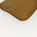 PRADA Clutch Bag Nylon Beige Gold Auth 138126-11