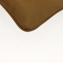 PRADA Clutch Bag Nylon Beige Gold Auth 138126-12