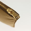 PRADA Clutch Bag Nylon Beige Gold Auth 138126-13