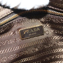 PRADA Clutch Bag Nylon Beige Gold Auth 138126-15