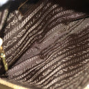 PRADA Clutch Bag Nylon Beige Gold Auth 138126-16