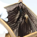 PRADA Clutch Bag Nylon Beige Gold Auth 138126-18