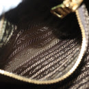 PRADA Clutch Bag Nylon Beige Gold Auth 138126-19
