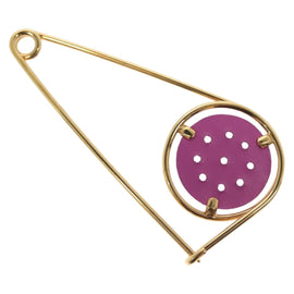 LOEWE Brooch metal Gold Tone Auth 138127