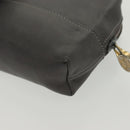 LOEWE Pouch Leather Gray Gold Auth 138128-16