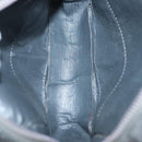 LOEWE Pouch Leather Gray Gold Auth 138128-10