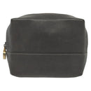 LOEWE Pouch Leather Gray Gold Auth 138128-13