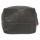 LOEWE Pouch Leather Gray Gold Auth 138128-2