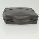 LOEWE Pouch Leather Gray Gold Auth 138128-5