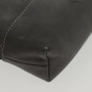 LOEWE Pouch Leather Gray Gold Auth 138128-7