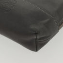 LOEWE Pouch Leather Gray Gold Auth 138128-14