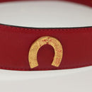 GUCCI Belt Leather 31.5"" Red Gold Auth 138129-4