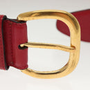 GUCCI Belt Leather 31.5"" Red Gold Auth 138129-6