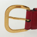 GUCCI Belt Leather 31.5"" Red Gold Auth 138129-7