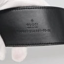 GUCCI Belt Leather 37.4"" Black Gold 114651 Auth 138130-13