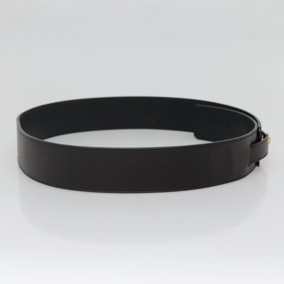 GUCCI Belt Leather 37.4"" Black Gold 114651 Auth 138130