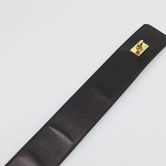 GUCCI Belt Leather 37.4"" Black Gold 114651 Auth 138130
