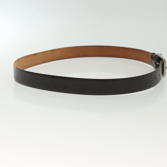 LOUIS VUITTON Ceinture Belt Leather Dark Brown LV Auth 138131