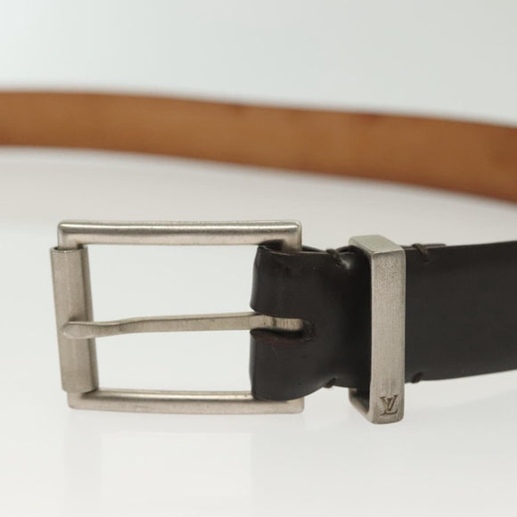 LOUIS VUITTON Ceinture Belt Leather Dark Brown LV Auth 138131