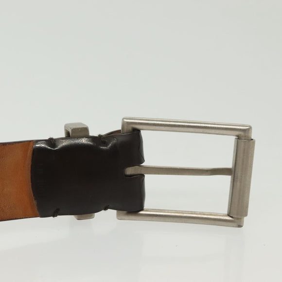 LOUIS VUITTON Ceinture Belt Leather Dark Brown LV Auth 138131