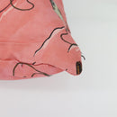LOEWE Drawstring Pouch Canvas Pink Auth 138135-10
