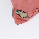 LOEWE Drawstring Pouch Canvas Pink Auth 138135-11