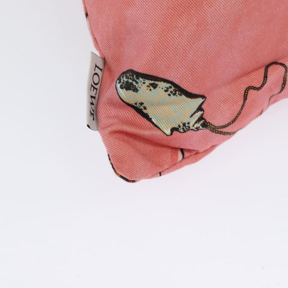 LOEWE Drawstring Pouch Canvas Pink Auth 138135