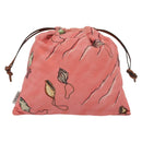 LOEWE Drawstring Pouch Canvas Pink Auth 138135-2