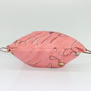 LOEWE Drawstring Pouch Canvas Pink Auth 138135-8