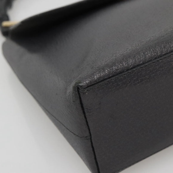 GUCCI Bamboo Hand Bag Leather Gold Charcoal gray 001 3444 1887 Auth 138139