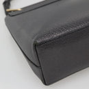 GUCCI Bamboo Hand Bag Leather Gold Charcoal gray 001 3444 1887 Auth 138139-16