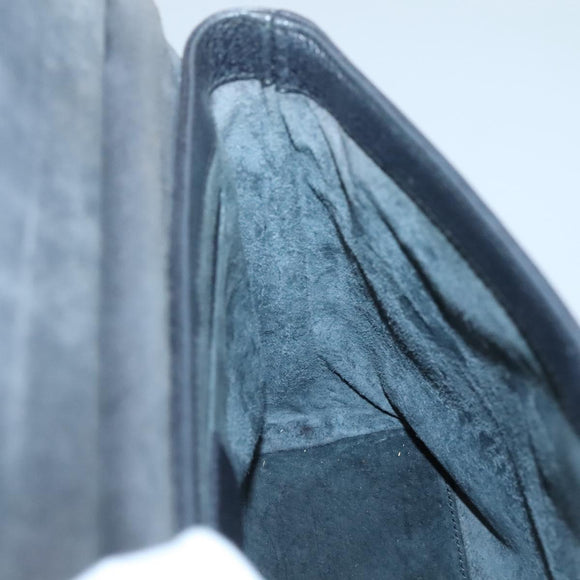 GUCCI Bamboo Hand Bag Leather Gold Charcoal gray 001 3444 1887 Auth 138139