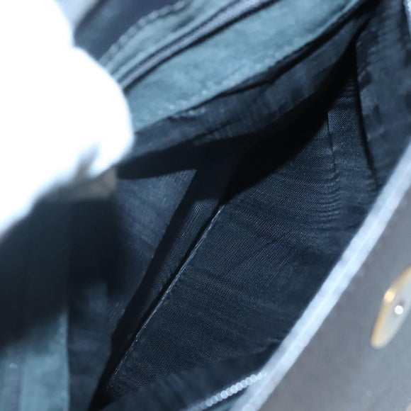 GUCCI Bamboo Hand Bag Leather Gold Charcoal gray 001 3444 1887 Auth 138139