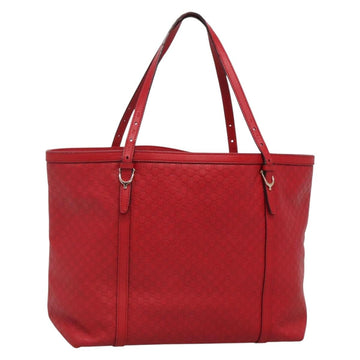 GUCCI Micro GG Canvas Micro Guccissima Bag Leather Red Gold 309613 Auth 138140
