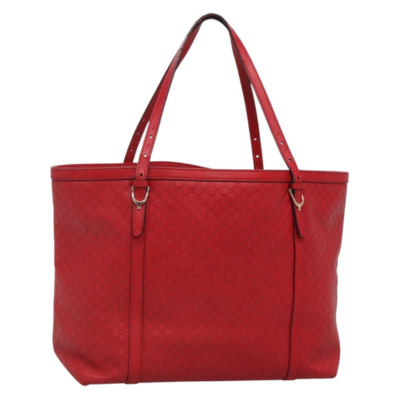 GUCCI Micro GG Canvas Micro Guccissima Bag Leather Red Gold 309613 Auth 138140
