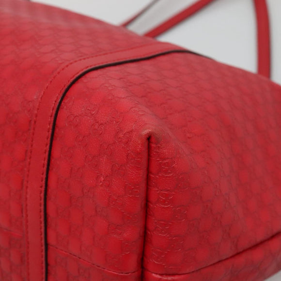 GUCCI Micro GG Canvas Micro Guccissima Bag Leather Red Gold 309613 Auth 138140