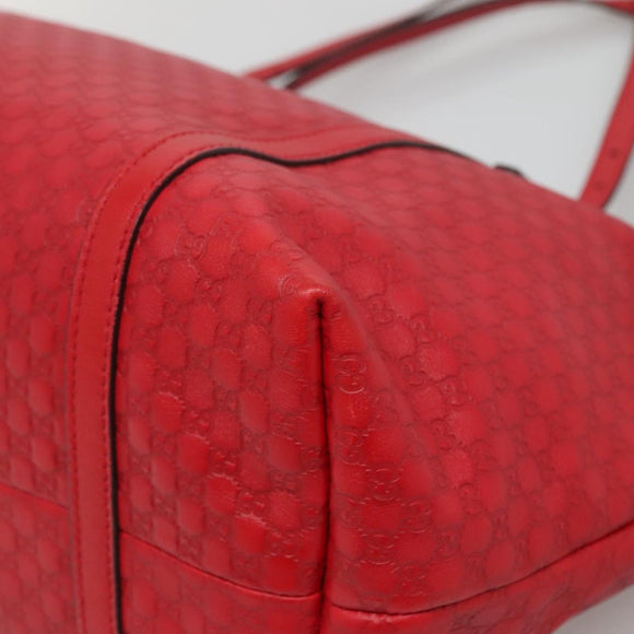 GUCCI Micro GG Canvas Micro Guccissima Bag Leather Red Gold 309613 Auth 138140