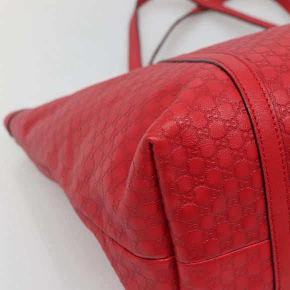 GUCCI Micro GG Canvas Micro Guccissima Bag Leather Red Gold 309613 Auth 138140