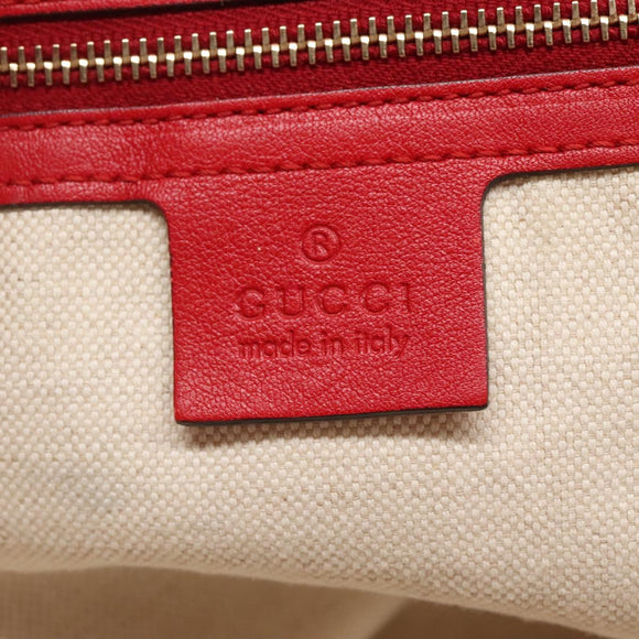 GUCCI Micro GG Canvas Micro Guccissima Bag Leather Red Gold 309613 Auth 138140