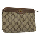 GUCCI GG Supreme Pouch PVC Beige 89 01 020 Auth 138143-1